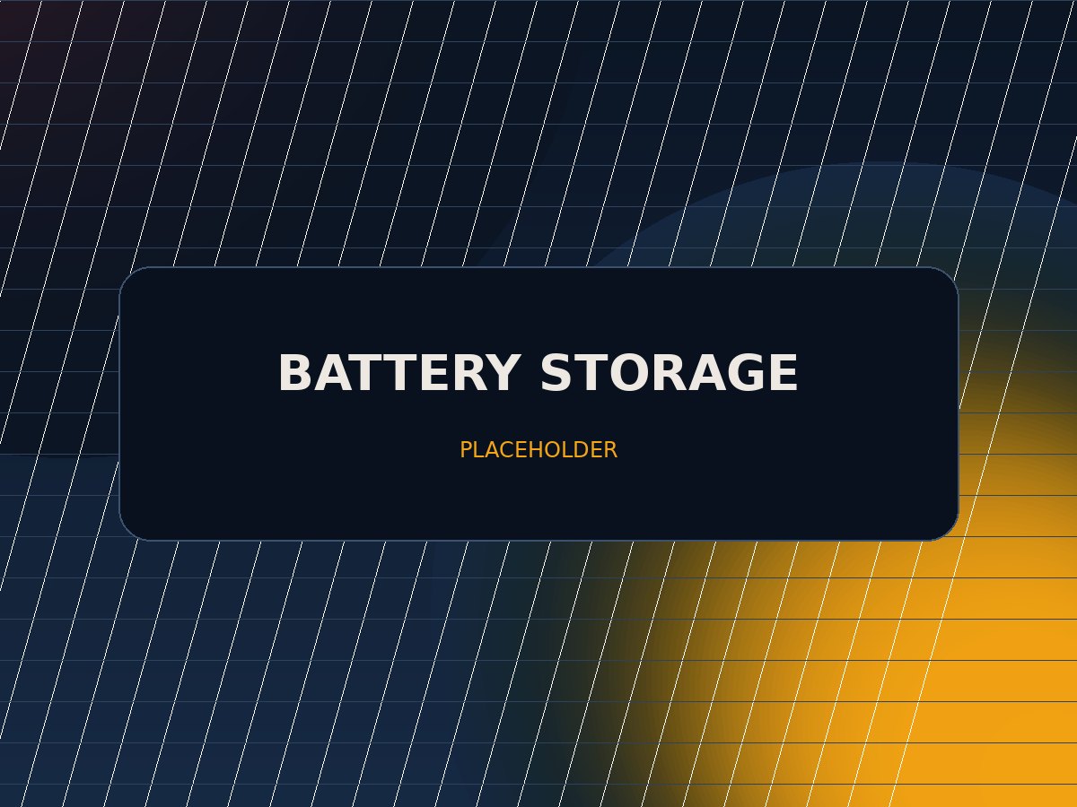 Battery storage system installed alongside a solar array